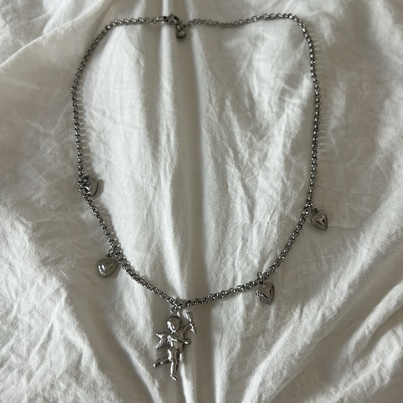 Cupid Angel silver heart necklace - Picture 1 of 3